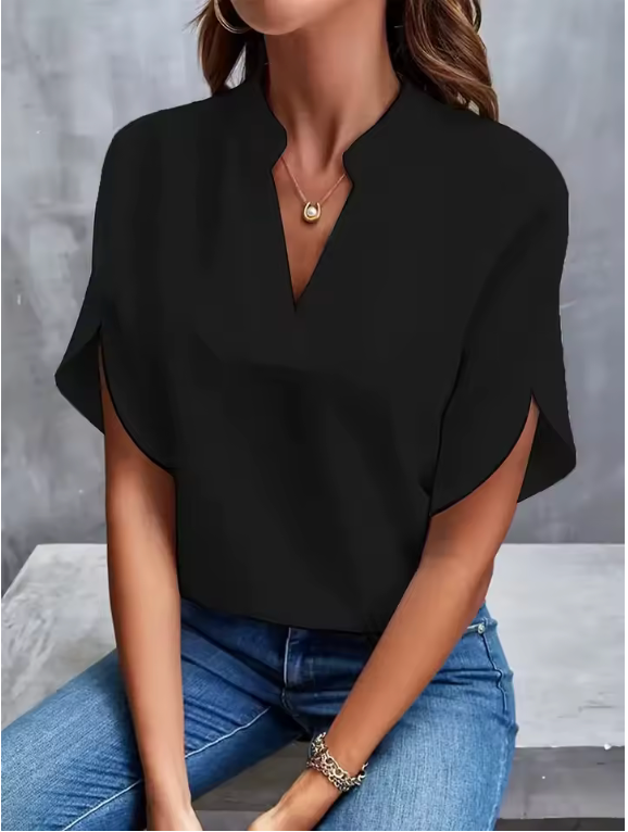 Blusa informal con cuello V Abelor