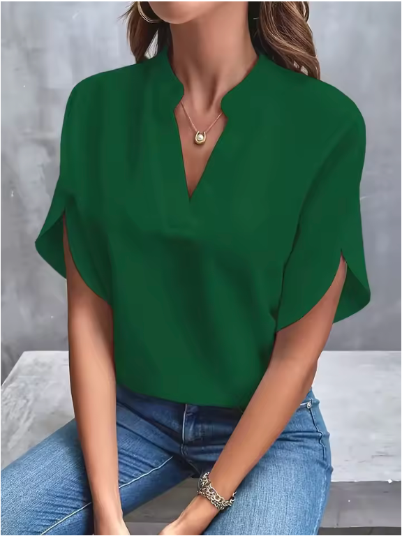 Blusa informal con cuello V Abelor