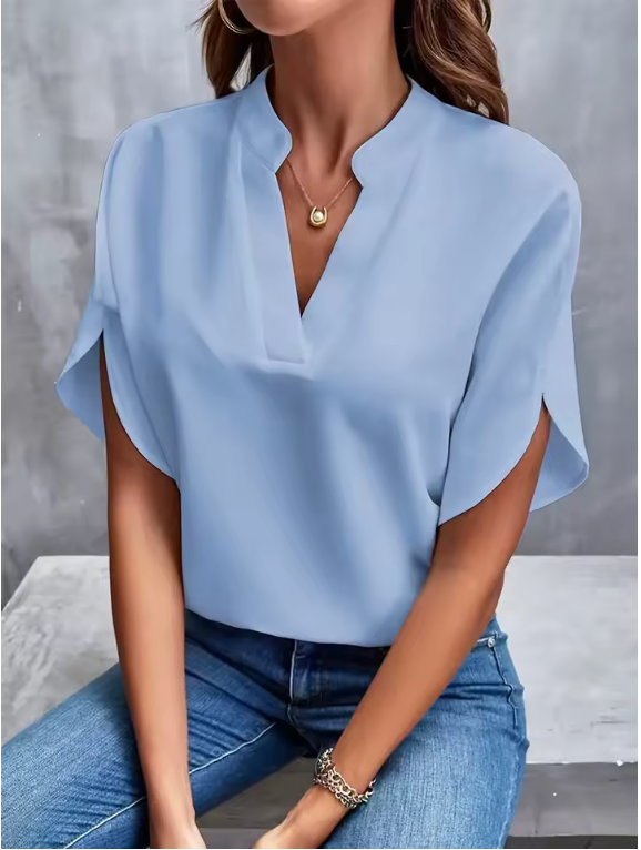 Blusa informal con cuello V Abelor