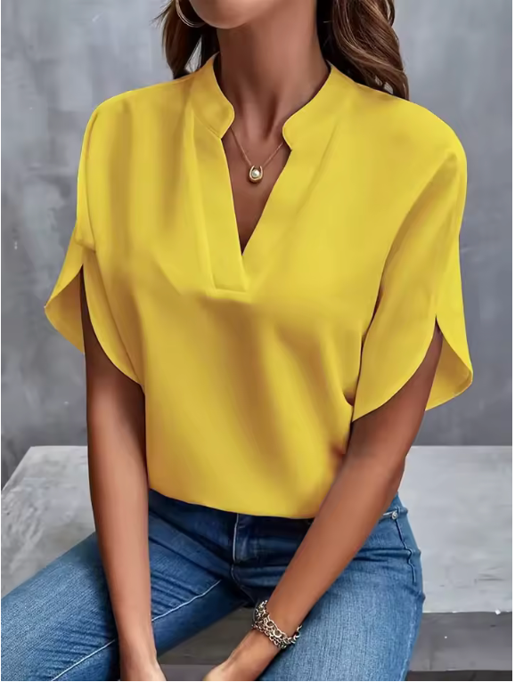 Blusa informal con cuello V Abelor