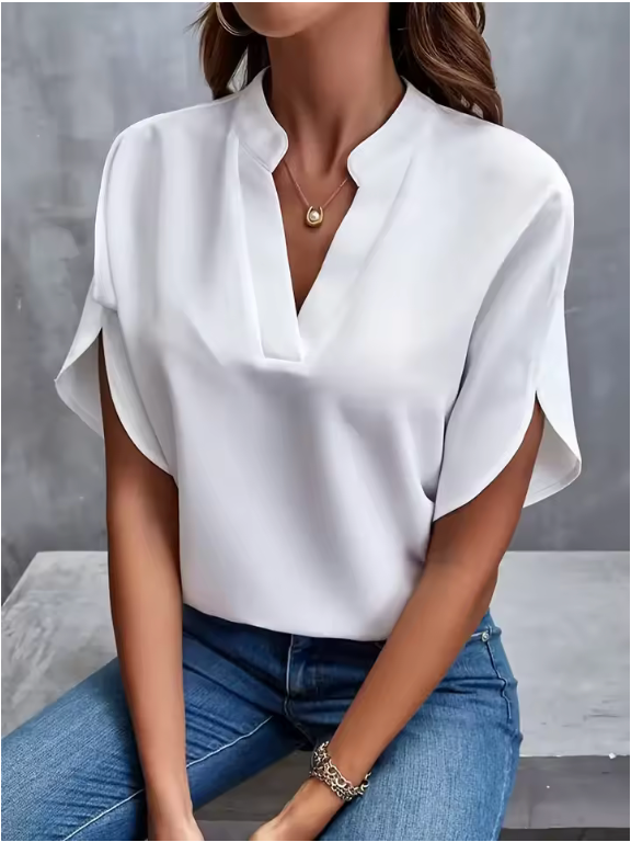 Blusa informal con cuello V Abelor