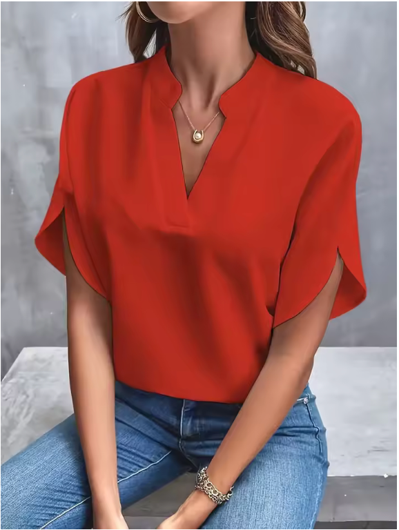 Blusa informal con cuello V Abelor